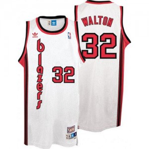 Maillot NBA Authentic Bill Walton #32 Portland Trail Blazers Throwback Blanc - Homme