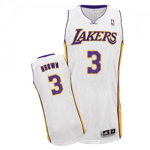 Los Angeles Lakers #3 Adidas Alternate Blanc Authentic Maillot d'équipe de NBA pour pas cher - Anthony Brown pour Homme