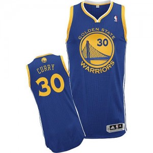 Maillot Adidas Bleu royal Road Authentic Golden State Warriors - Stephen Curry #30 - Homme