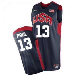 Team USA Nike Chris Paul #13 2012 Olympics Authentic Maillot d'équipe de NBA - Bleu marin pour Homme