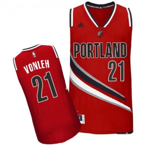 Maillot NBA Portland Trail Blazers #21 Noah Vonleh Rouge Adidas Swingman Alternate - Homme