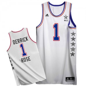 Chicago Bulls Derrick Rose #1 2015 All Star Authentic Maillot d'équipe de NBA - Blanc pour Homme