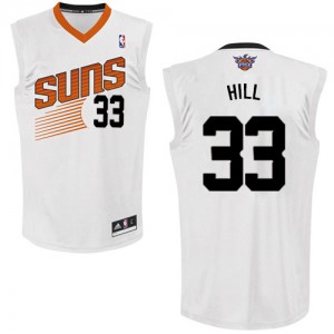 Phoenix Suns Grant Hill #33 Home Authentic Maillot d'équipe de NBA - Blanc pour Homme