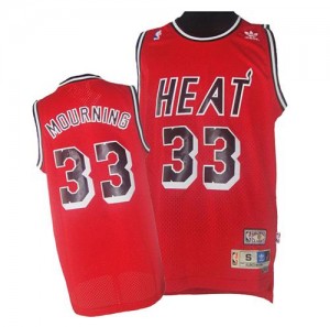 Maillot NBA Swingman Alonzo Mourning #33 Miami Heat Throwback Rouge - Homme