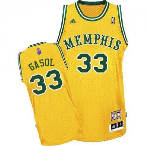 Maillot Adidas Or ABA Hardwood Classic Swingman Memphis Grizzlies - Marc Gasol #33 - Homme