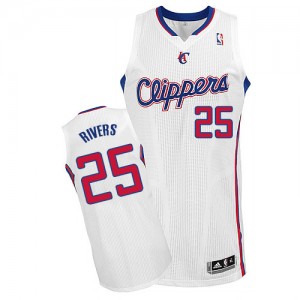 Maillot NBA Los Angeles Clippers #25 Austin Rivers Blanc Adidas Authentic Home - Homme