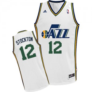Maillot NBA Swingman John Stockton #12 Utah Jazz Home Blanc - Homme