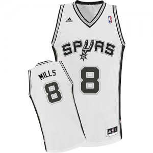Maillot NBA Blanc Patty Mills #8 San Antonio Spurs Home Swingman Homme Adidas