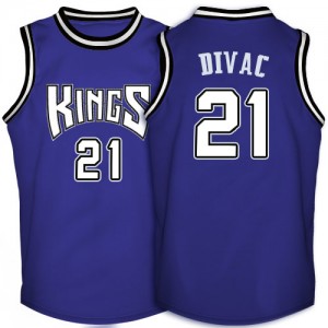 Maillot NBA Sacramento Kings #21 Vlade Divac Violet Adidas Swingman Throwback - Homme