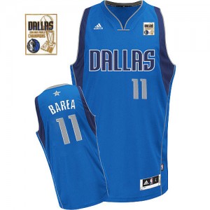 Dallas Mavericks Jose Barea #11 Road Champions Patch Swingman Maillot d'équipe de NBA - Bleu royal pour Homme