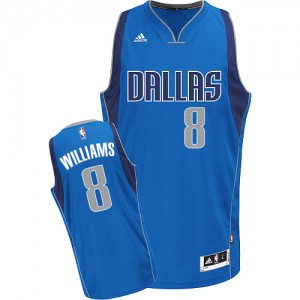 Maillot NBA Bleu royal Deron Williams #8 Dallas Mavericks Road Swingman Femme Adidas