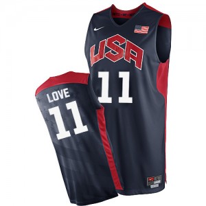 Team USA #11 Nike 2012 Olympics Bleu marin Authentic Maillot d'équipe de NBA en vente en ligne - Kevin Love pour Homme
