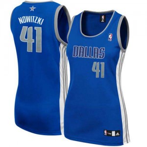 Maillot Authentic Dallas Mavericks NBA Alternate Bleu marin - #41 Dirk Nowitzki - Femme