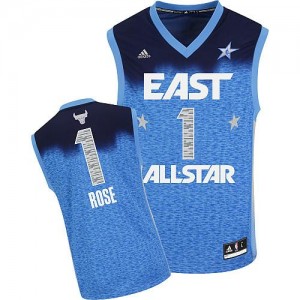Maillot NBA Chicago Bulls #1 Derrick Rose Bleu Adidas Swingman 2012 All Star - Homme