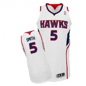 Atlanta Hawks Josh Smith #5 Home Authentic Maillot d'équipe de NBA - Blanc pour Homme