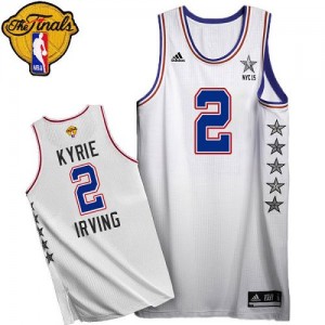 Cleveland Cavaliers Kyrie Irving #2 2015 All Star 2015 The Finals Patch Authentic Maillot d'équipe de NBA - Blanc pour Homme