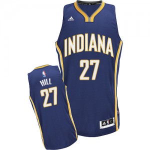 Maillot NBA Bleu marin Jordan Hill #27 Indiana Pacers Road Swingman Homme Adidas