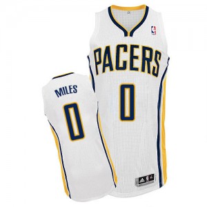 Indiana Pacers #0 Adidas Home Blanc Authentic Maillot d'équipe de NBA pour pas cher - C.J. Miles pour Homme