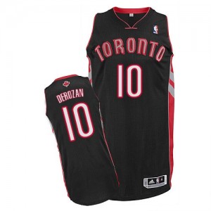 Maillot NBA Toronto Raptors #10 DeMar DeRozan Noir Adidas Authentic Alternate - Homme
