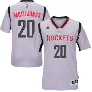 Maillot NBA Houston Rockets #20 Donatas Motiejunas Gris Adidas Authentic Alternate - Homme