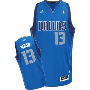 Maillot Adidas Bleu royal Road Swingman Dallas Mavericks - Steve Nash #13 - Homme