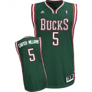 Maillot NBA Vert Michael Carter-Williams #5 Milwaukee Bucks Road Swingman Homme Adidas