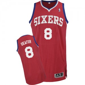 Maillot Authentic Philadelphia 76ers NBA Road Rouge - #8 Jahlil Okafor - Homme