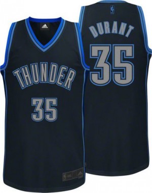 Oklahoma City Thunder Kevin Durant #35 Graystone Fashion Authentic Maillot d'équipe de NBA - Noir pour Homme