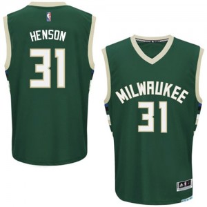 Maillot NBA Vert John Henson #31 Milwaukee Bucks Road Authentic Homme Adidas