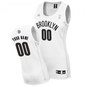 Maillot NBA Blanc Authentic Personnalisé Brooklyn Nets Home Femme Adidas