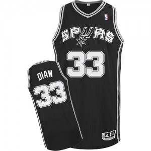San Antonio Spurs Boris Diaw #33 Road Authentic Maillot d'équipe de NBA - Noir pour Homme