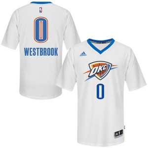Maillot NBA Blanc Russell Westbrook #0 Oklahoma City Thunder Pride Authentic Homme Adidas