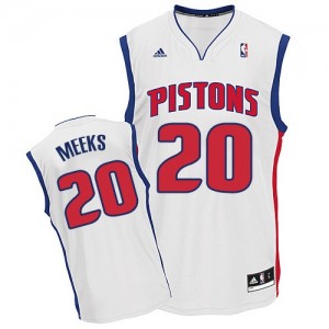 Maillot Adidas Blanc Home Swingman Detroit Pistons - Jodie Meeks #20 - Homme
