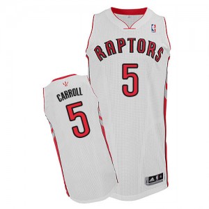 Maillot NBA Toronto Raptors #5 DeMarre Carroll Blanc Adidas Authentic Home - Homme