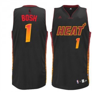 Miami Heat Chris Bosh #1 Vibe Swingman Maillot d'équipe de NBA - Noir pour Homme