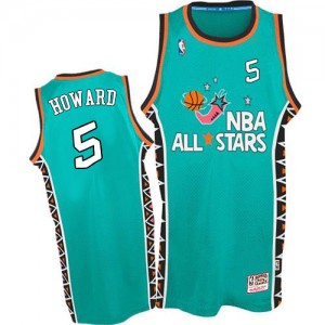 Washington Wizards Mitchell and Ness Juwan Howard #5 1996 All Star Throwback Authentic Maillot d'équipe de NBA - Bleu clair pour Homme