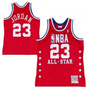 Maillot NBA Chicago Bulls #23 Michael Jordan Rouge Mitchell and Ness Authentic Throwback 1992 All Star - Homme