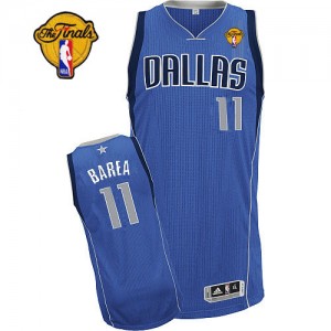 Maillot NBA Dallas Mavericks #11 Jose Barea Bleu royal Adidas Authentic Road Finals Patch - Homme