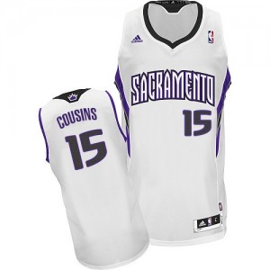 Maillot NBA Blanc DeMarcus Cousins #15 Sacramento Kings Home Swingman Homme Adidas