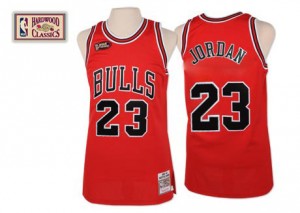 Maillot Mitchell and Ness Rouge Final Patch Throwback Swingman Chicago Bulls - Michael Jordan #23 - Homme