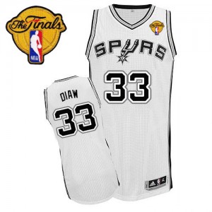 San Antonio Spurs Boris Diaw #33 Home Finals Patch Authentic Maillot d'équipe de NBA - Blanc pour Homme