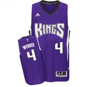 Sacramento Kings #4 Adidas Road Violet Swingman Maillot d'équipe de NBA la meilleure qualité - Chris Webber pour Homme