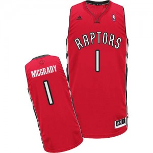 Toronto Raptors #1 Adidas Road Rouge Swingman Maillot d'équipe de NBA Braderie - Tracy Mcgrady pour Homme