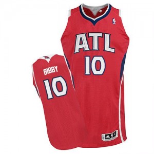 Maillot NBA Rouge Mike Bibby #10 Atlanta Hawks Alternate Authentic Homme Adidas