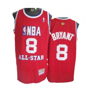 Maillot NBA Rouge Kobe Bryant #8 Los Angeles Lakers Throwback 2003 All Star Swingman Homme Mitchell and Ness