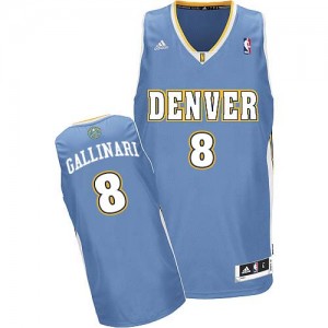 Maillot NBA Denver Nuggets #8 Danilo Gallinari Bleu clair Adidas Swingman Road - Homme