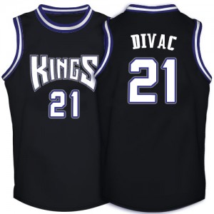 Sacramento Kings Vlade Divac #21 Throwback Swingman Maillot d'équipe de NBA - Noir pour Homme