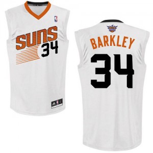 Phoenix Suns Charles Barkley #34 Home Authentic Maillot d'équipe de NBA - Blanc pour Homme