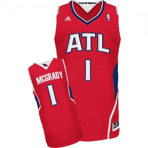 Maillot NBA Atlanta Hawks #1 Tracy Mcgrady Rouge Adidas Swingman Alternate - Homme