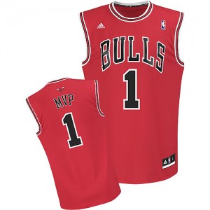 Maillot NBA Chicago Bulls #1 Derrick Rose Rouge Adidas Swingman 2011 MVP - Homme